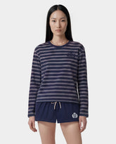 NY Crest Easy Longsleeve - Light Navy Striped/Light Navy Sporty & Rich Outlet