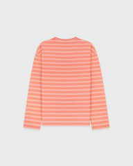 NY Crest Easy Longsleeve - Flamingo Striped/Flamingo Sporty & Rich Discount
