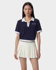 Signature Logo Terry Polo - Navy/White Sporty & Rich Sale