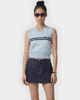 Signature Logo Knitted Vest - Ciel/Navy Sporty & Rich Online