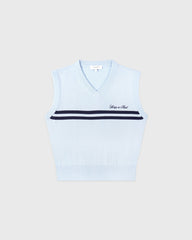 Signature Logo Knitted Vest - Ciel/Navy Sporty & Rich Online