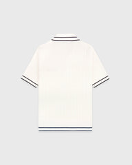 Signature Logo Mini Cable Polo - Ecru/Navy Sporty & Rich Sale