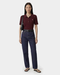 SRC Ribbed Polo - Bordeaux Sporty & Rich Online