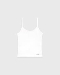 Signature Logo Pointelle Tank - White Sporty & Rich US