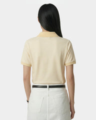 NY Crest Prep Polo - Almond Striped Sporty & Rich Discount