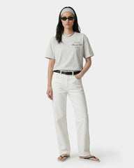 Beverly Script T-Shirt - Heather Gray/Navy Sporty & Rich Sale