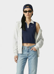 SRC Sports Polo Vest - Navy/White Sporty & Rich US