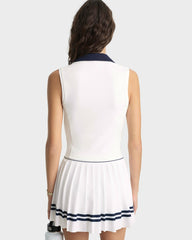 SRC Sports Polo Vest - White/Navy Sporty & Rich Sale