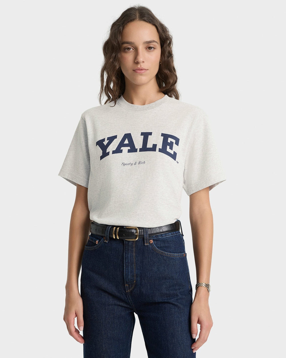 Yale Classic T-shirt - Heather Gray/Navy Sporty & Rich Sale