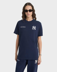 Yankees Curve T-Shirt - Navy/White Sporty & Rich For Sale