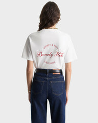 Beverly Script T-Shirt - White/Ruby Sporty & Rich Sale