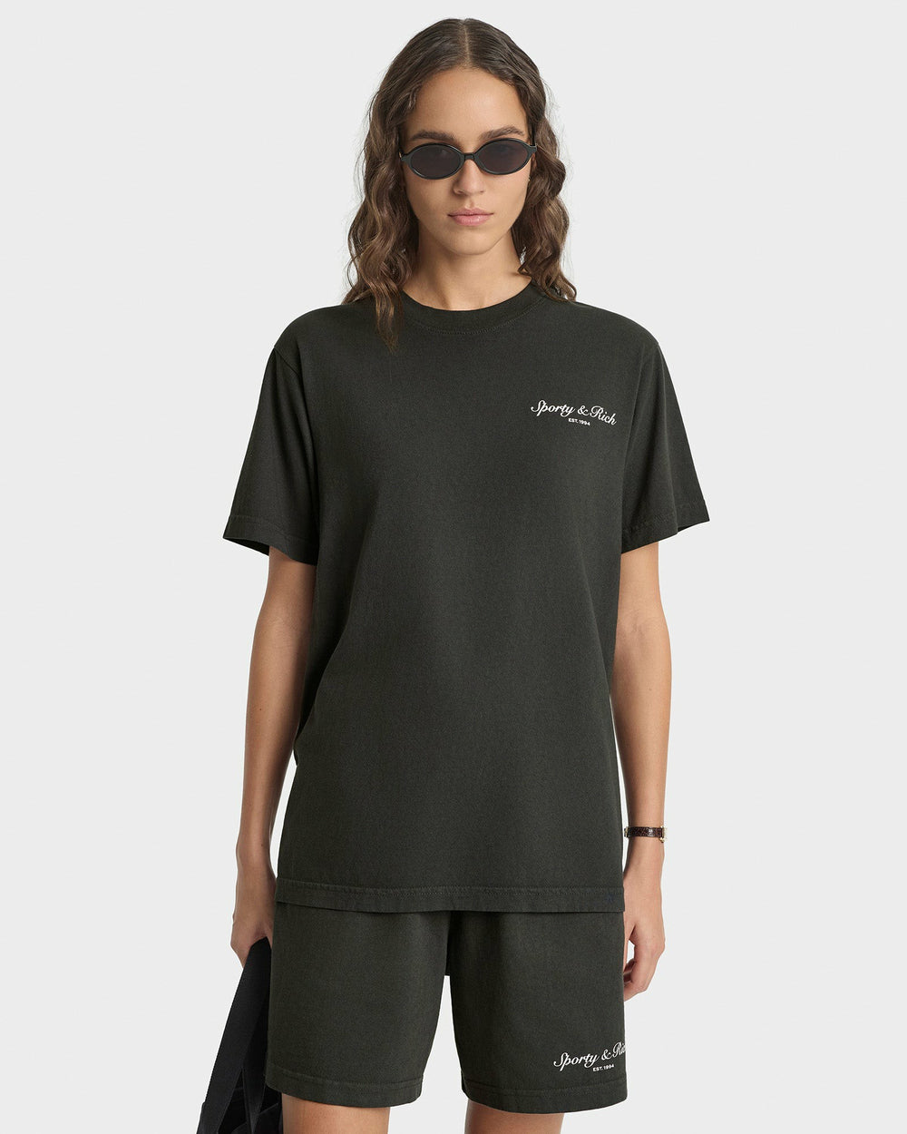 Stallion T-Shirt - Faded Black/White Sporty & Rich Discount