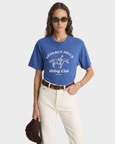 BH Riding Club T-Shirt - Pier Blue/Ecru Sporty & Rich For Sale
