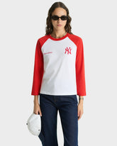 Yankees Serif Baseball Tee - White/Red Sporty & Rich For Sale