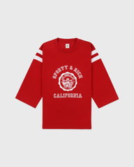 California Emblem Long Football Tee - Ruby/White Sporty & Rich Outlet