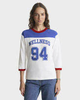 Wellness 94 Long Football Tee - White/Ruby/Team Blue Sporty & Rich Sale
