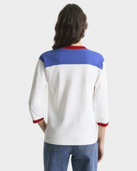 Wellness 94 Long Football Tee - White/Ruby/Team Blue Sporty & Rich Sale
