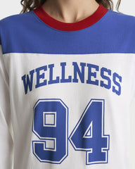 Wellness 94 Long Football Tee - White/Ruby/Team Blue Sporty & Rich Sale