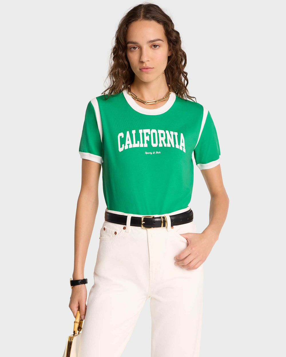 California Sports Tee - Verde/White Sporty & Rich US