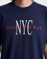 NY Minute T-Shirt - Navy/White Sporty & Rich Sale