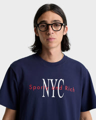 NY Minute T-Shirt - Navy/White Sporty & Rich Sale