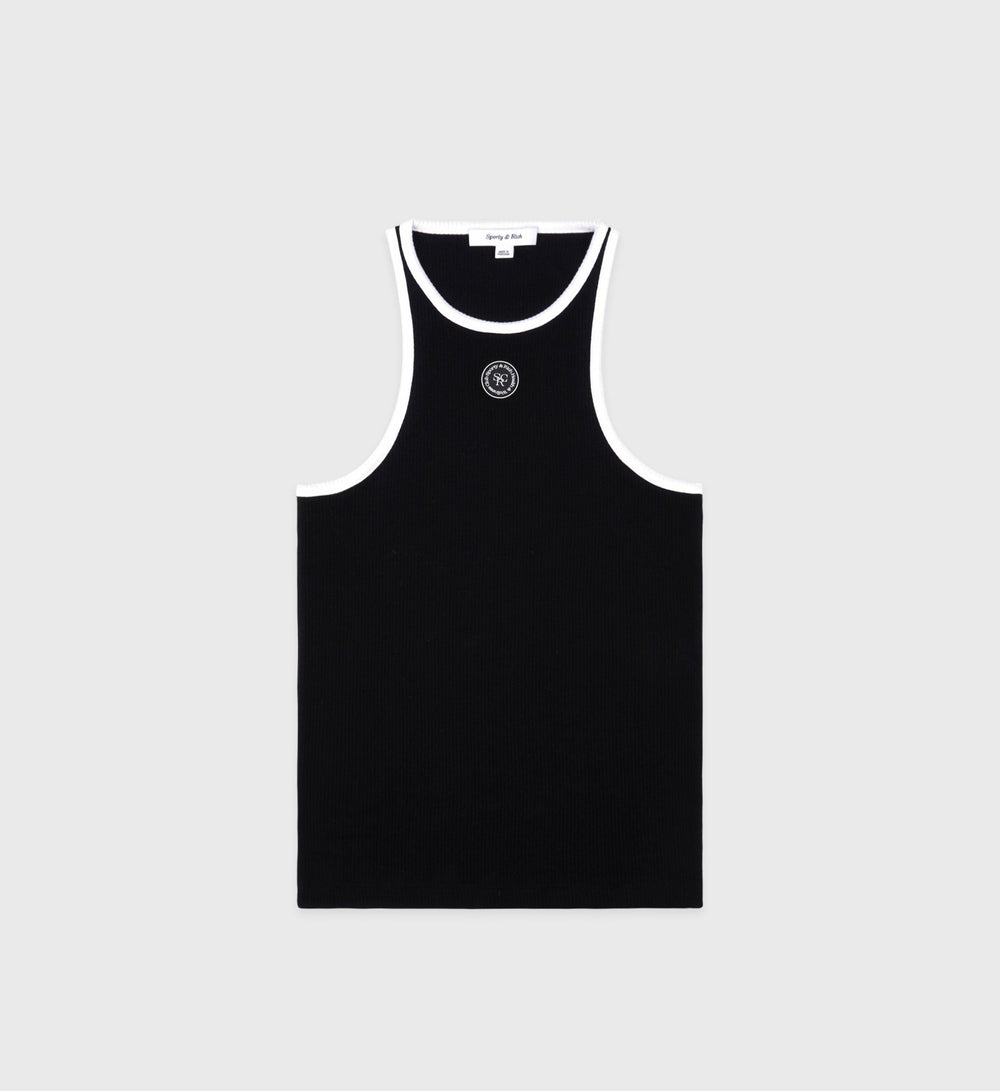 SRHWC Ribbed Tank - Black/White Sporty & Rich Sale