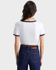 SRHWC Ringer Tee - White/Black Sporty & Rich Online