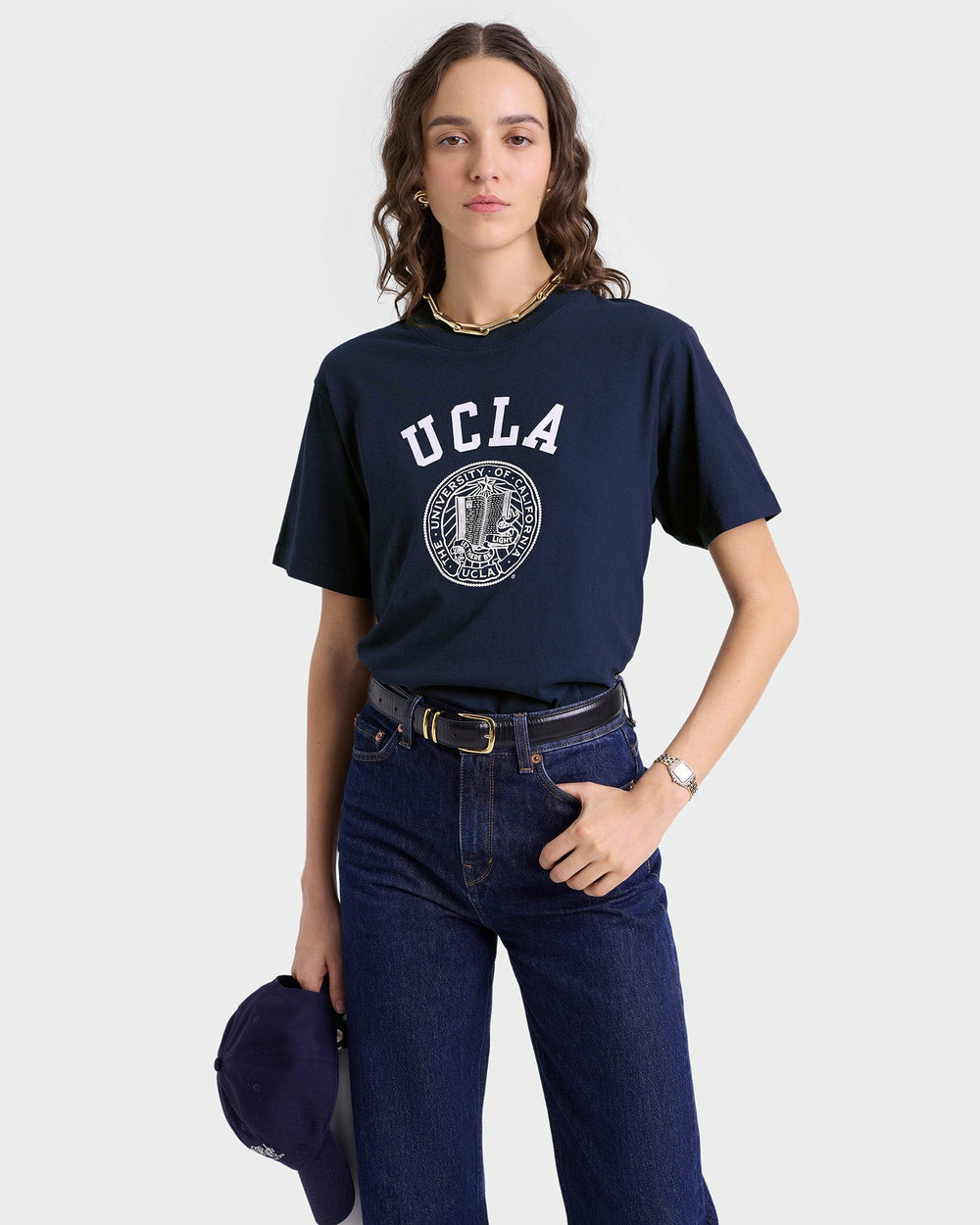 UCLA Crest T-Shirt - Navy/White Sporty & Rich For Sale