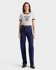 UCLA Crest Ringer Tee - Heather Gray/Navy Sporty & Rich US