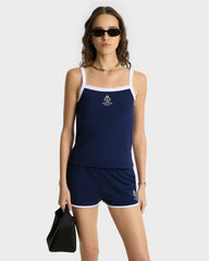 Crown Tennis Pique Tank - Navy/White Sporty & Rich For Sale
