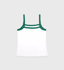 Crown Tennis Pique Tank - White/Alpine Sporty & Rich Outlet