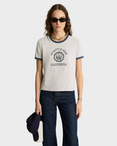 California Emblem Soft Ringer Tee - Heather Gray/Navy Sporty & Rich Sale