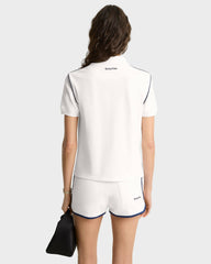 Eden Crest Embroidered Pique Polo - White/Navy Sporty & Rich Discount