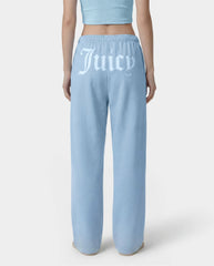Juicy Emblem Wide Sweatpant - Sky Blue Sporty & Rich For Sale