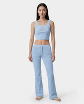 Juicy Script Velour Sweatpant - Sky Blue Sporty & Rich Sale
