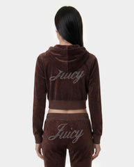 Juicy Script Velour Sweatpant - Chocolate Sporty & Rich Online