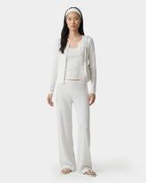 Signature Logo Pointelle Trousers - White Sporty & Rich Discount