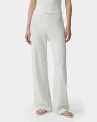 Signature Logo Pointelle Trousers - White Sporty & Rich Discount