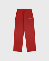 Serif Logo Embroidered Wide Sweatpant - Faded Merlot/White Sporty & Rich Discount