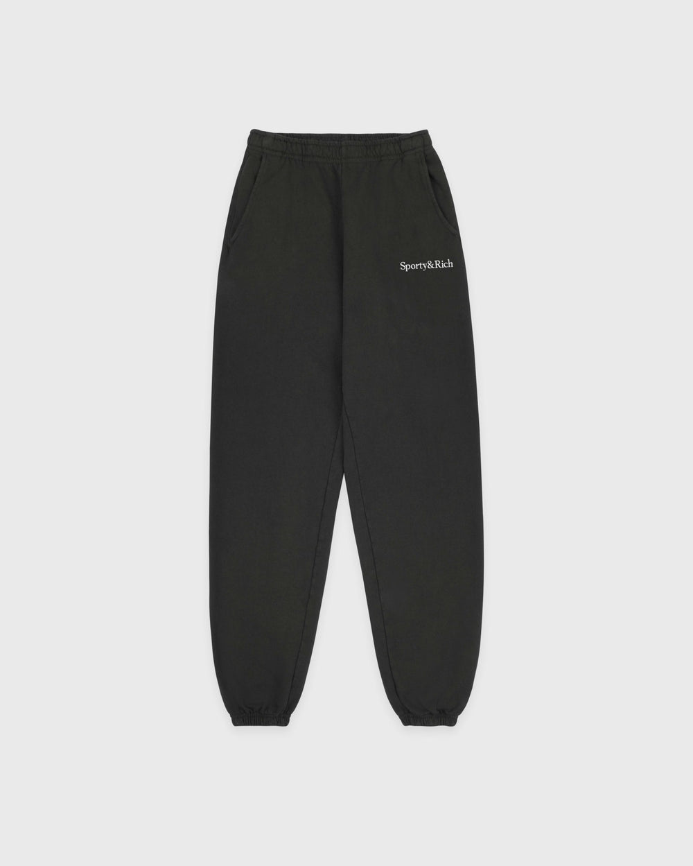 Serif Logo Embroidered Sweatpant - Faded Black/White Sporty & Rich US