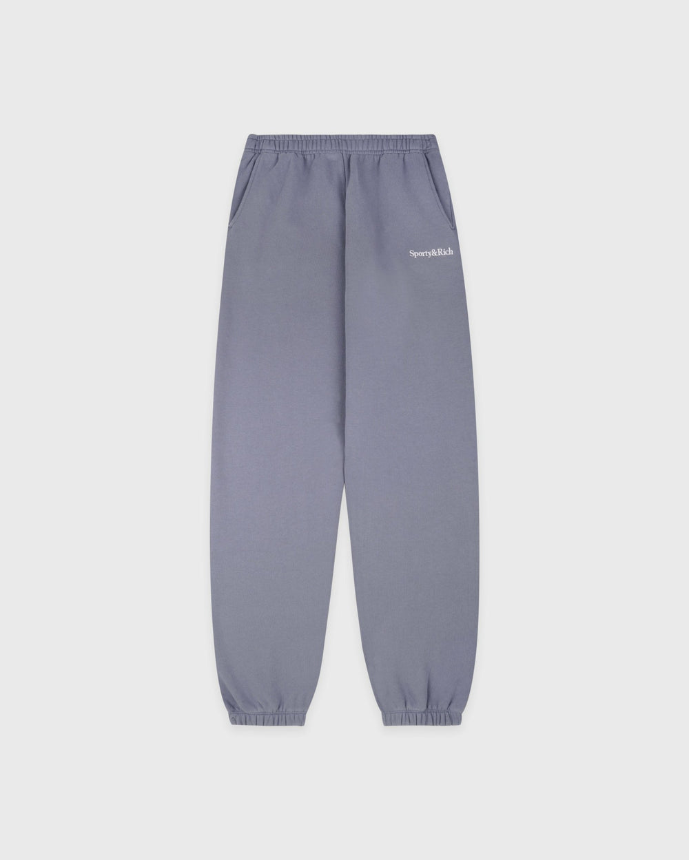 Serif Logo Embroidered Sweatpant - Faded Indigo/White Sporty & Rich Online