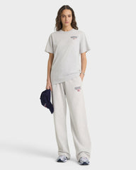 Nautical Embroidered Wide Sweatpant - Heather Gray Sporty & Rich Outlet