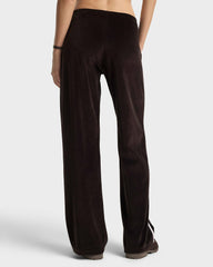 NY Crest Velour Sweatpant - Chocolate/Ecru Sporty & Rich US