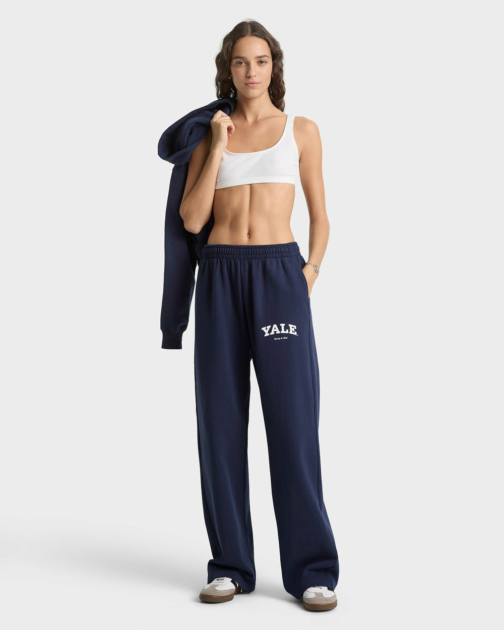 Yale Classic Wide Sweatpant - Navy/White Sporty & Rich Outlet