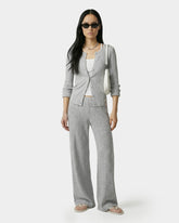 Signature Logo Pointelle Trousers - Heather Gray Sporty & Rich Sale