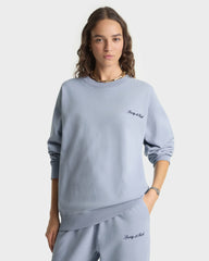 Signature Logo Embroidered Wide Sweatpant - Faded Blue/Navy Sporty & Rich US