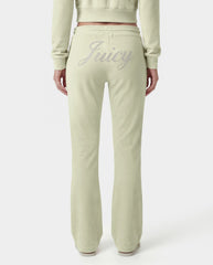 Juicy Script Velour Sweatpant - Sage Sporty & Rich For Sale