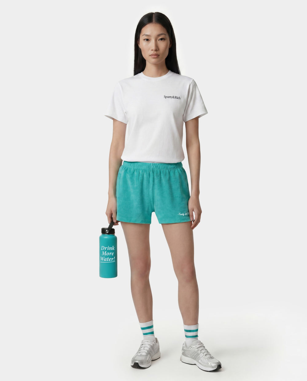 Signature Logo Terry Short - Amalfi Green/White Sporty & Rich Sale