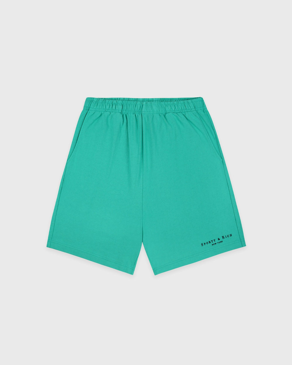 Title Embroidered Gym Short - Amalfi Green/Light Navy Sporty & Rich Discount