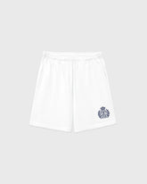 NY Crest Embroidered Gym Short - White/Light Navy Sporty & Rich Discount
